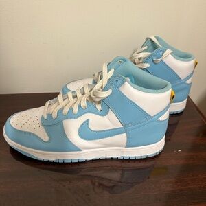 Nike Light Blue and White High-Top Athletic Shoes